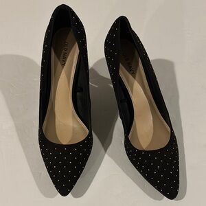 Old Navy Black Jack Faux Suede Studded Heels - Size 9